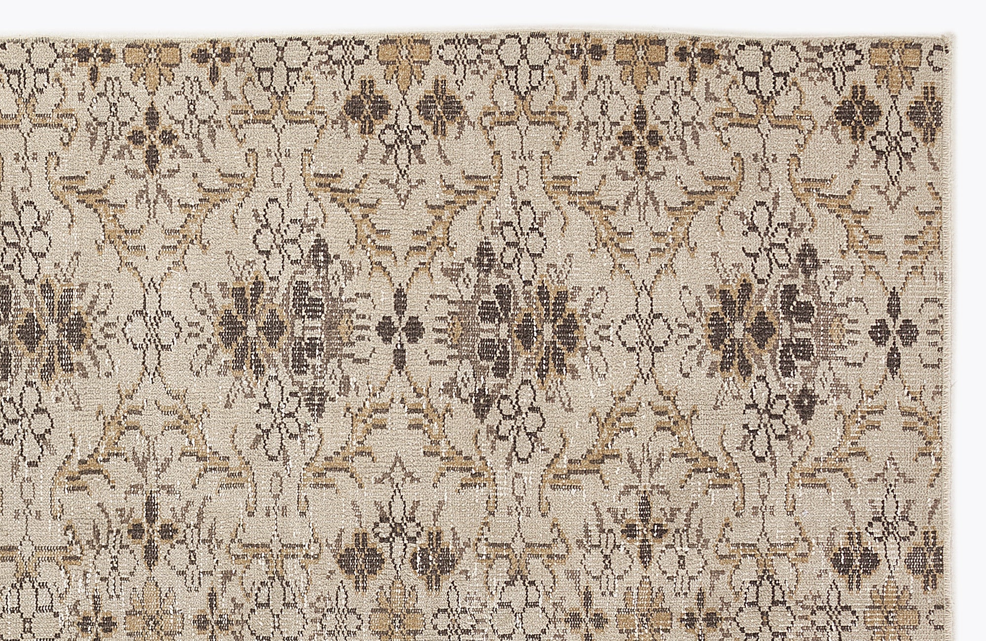 Atina 7404 Beige Vintage Wool Handmade Area Rug 5'5" x 9'0"