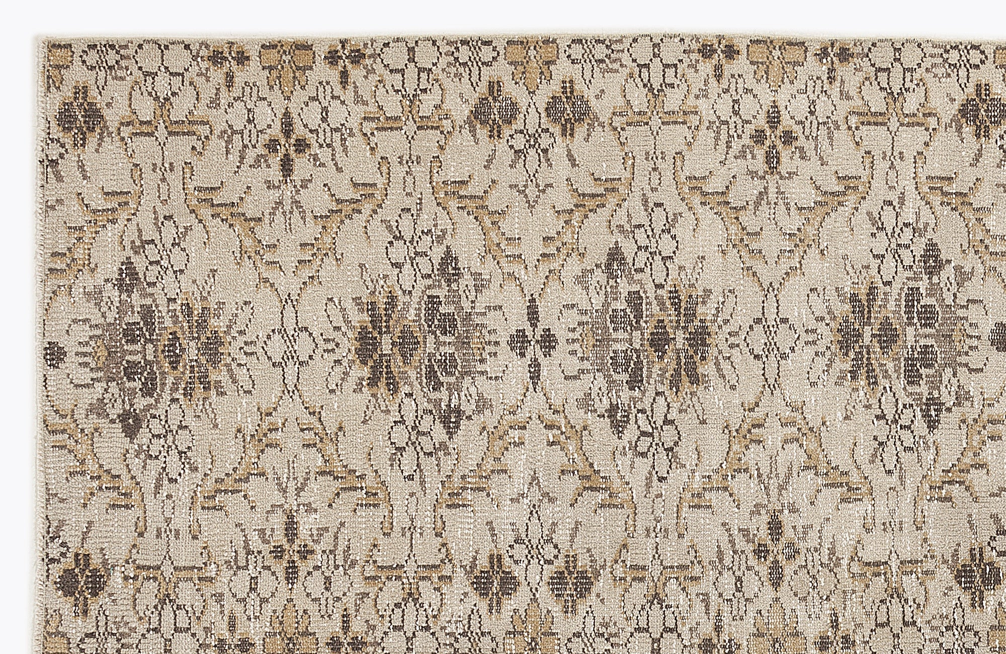 Atina 7404 Beige Vintage Wool Handmade Area Rug 5'5" x 9'0"