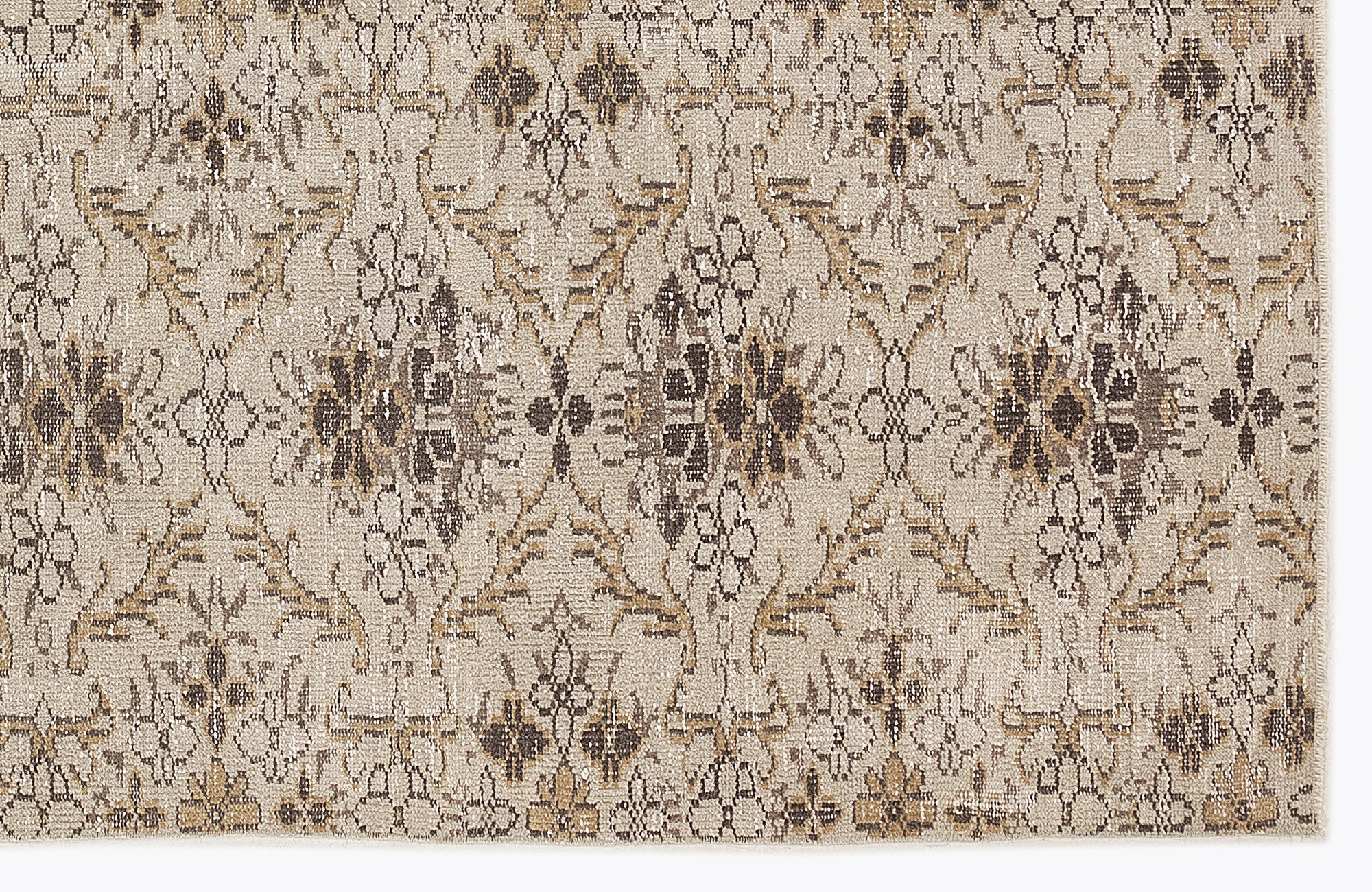 Atina 7404 Beige Vintage Wool Handmade Area Rug 5'5" x 9'0"