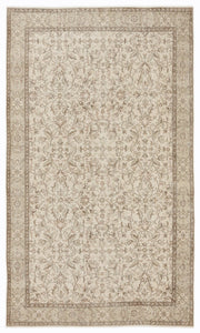 Atina 7434 Beige Vintage Wool Handmade Area Rug 5'5" x 9'4"