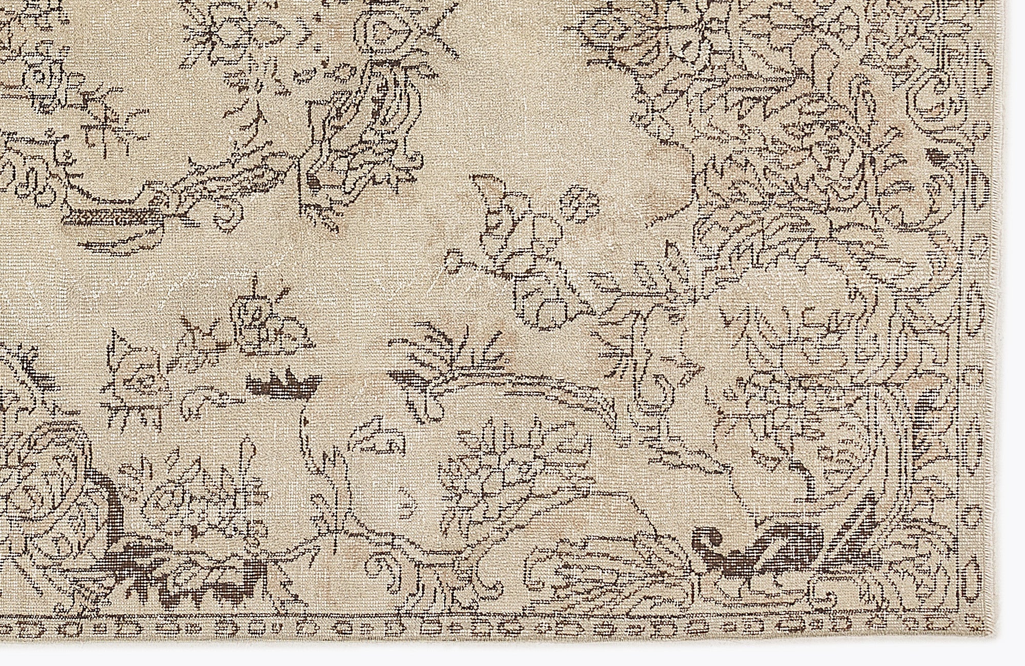 Atina 7477 Beige Vintage Wool Handmade Area Rug 5'7" x 8'11"