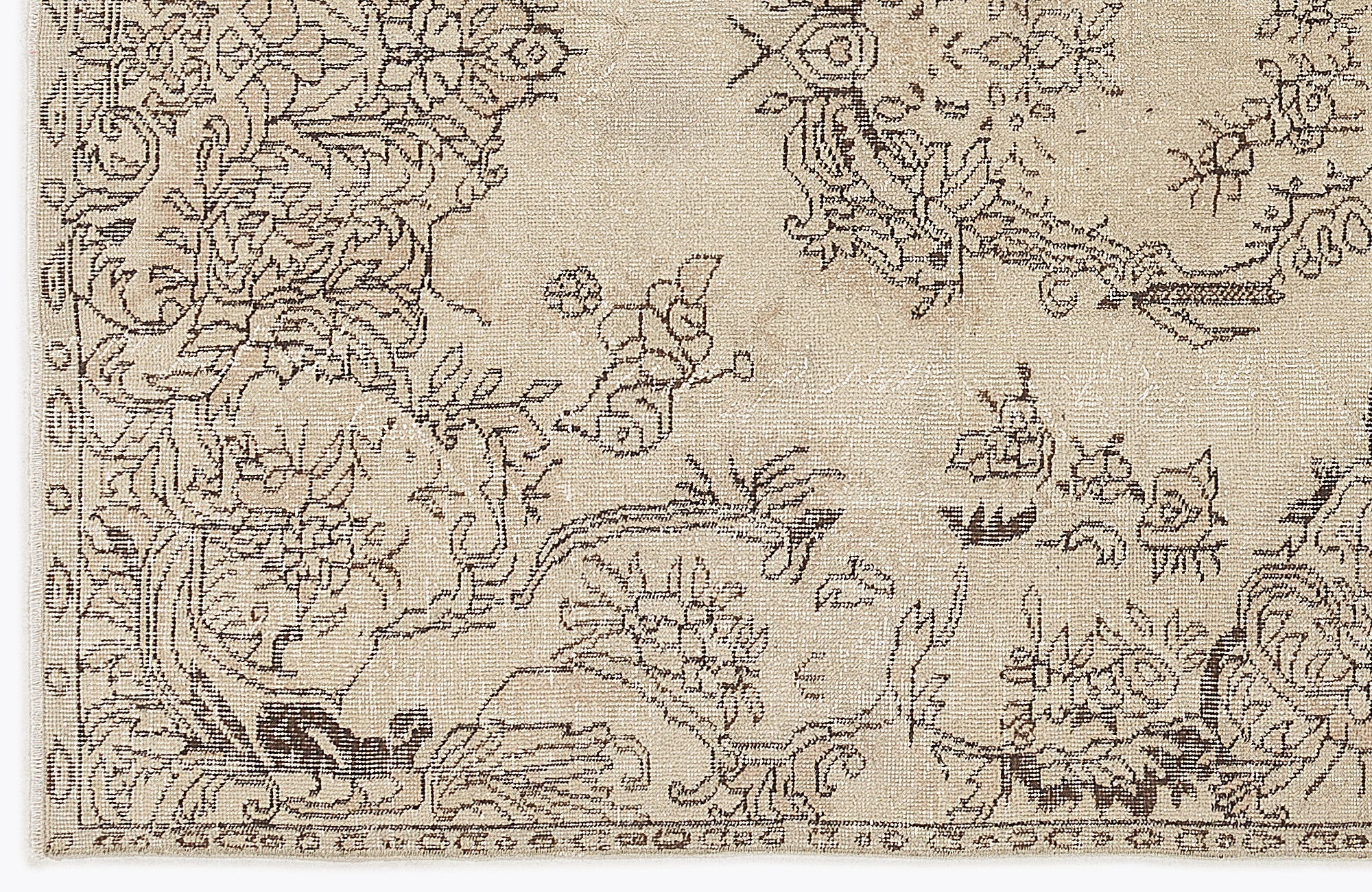 Atina 7477 Beige Vintage Wool Handmade Area Rug 5'7" x 8'11"