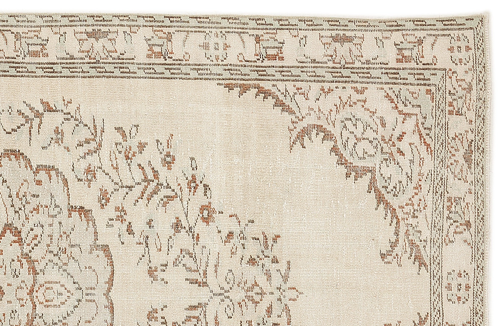 Atina 7511 Beige Vintage Wool Handmade Area Rug 5'4" x 9'1"