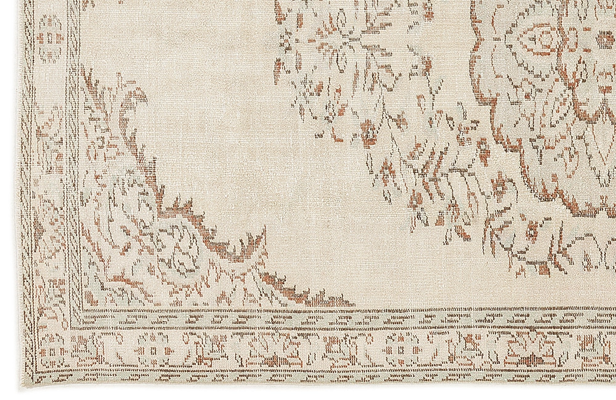 Atina 7511 Beige Vintage Wool Handmade Area Rug 5'4" x 9'1"