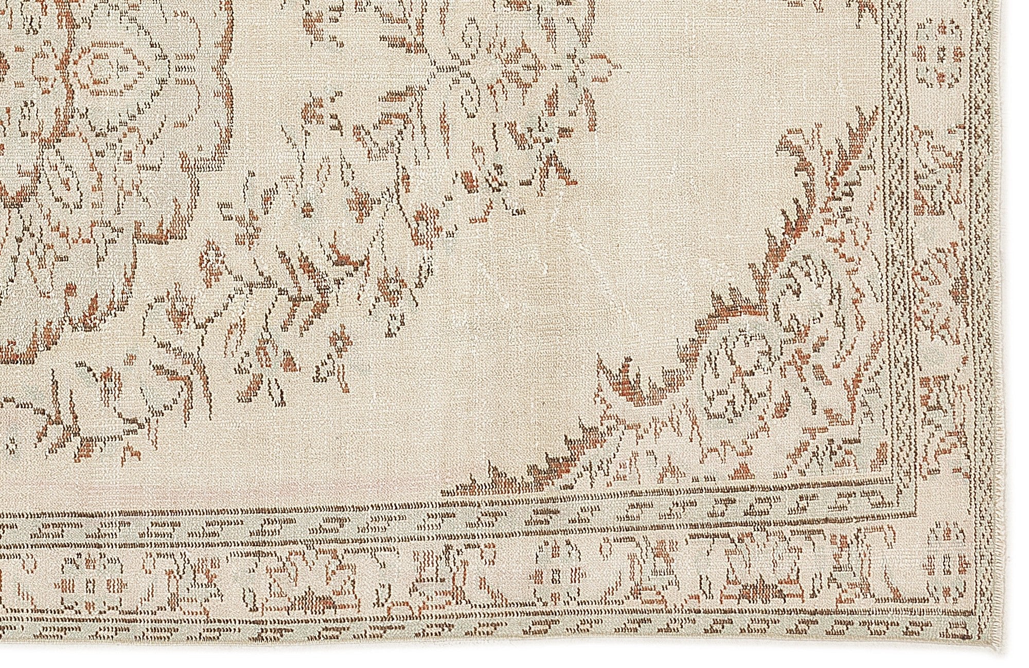Atina 7511 Beige Vintage Wool Handmade Area Rug 5'4" x 9'1"