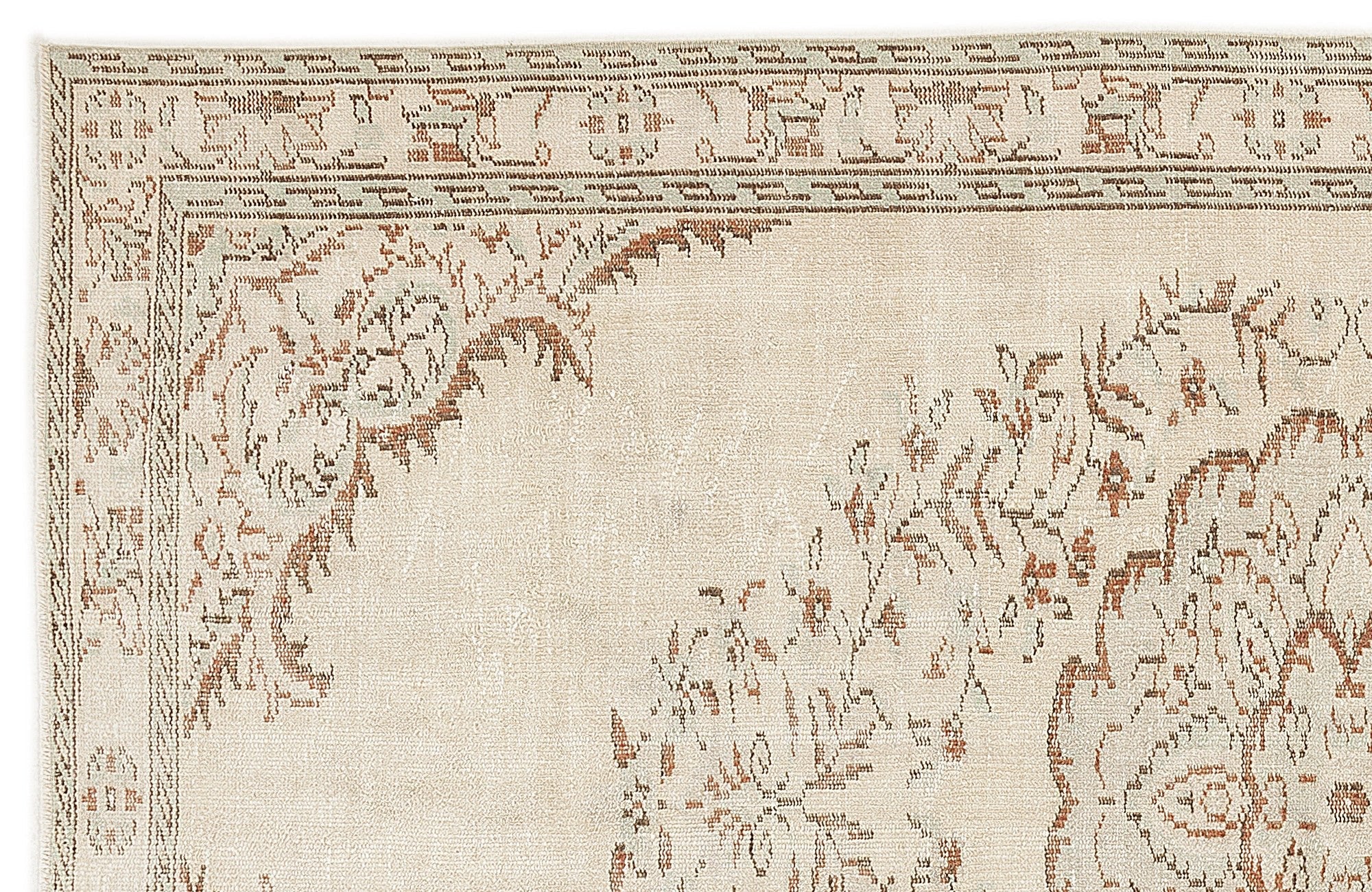 Atina 7511 Beige Vintage Wool Handmade Area Rug 5'4" x 9'1"