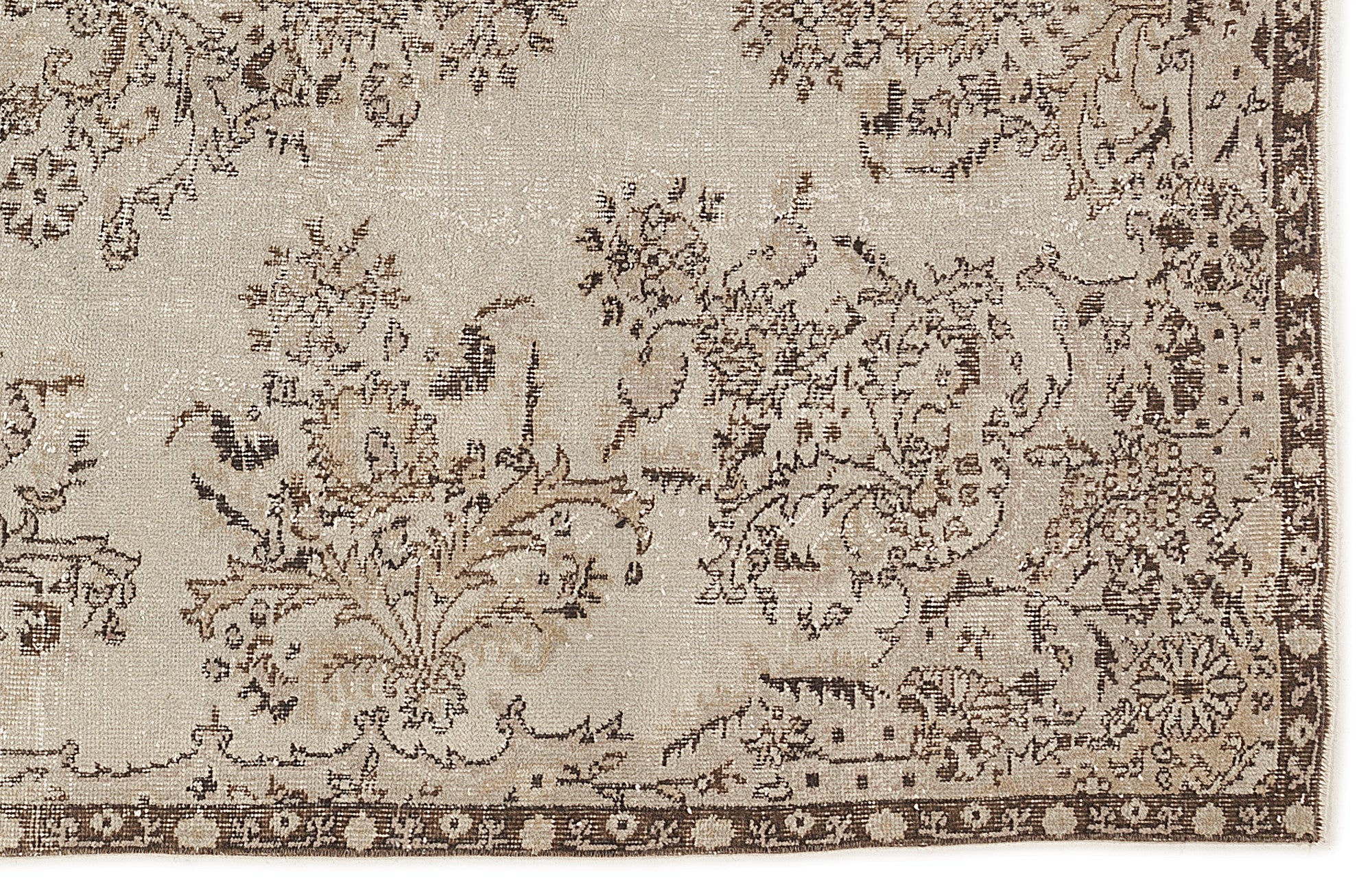Atina 7641 Beige Vintage Wool Handmade Area Rug 5'9" x 9'7"