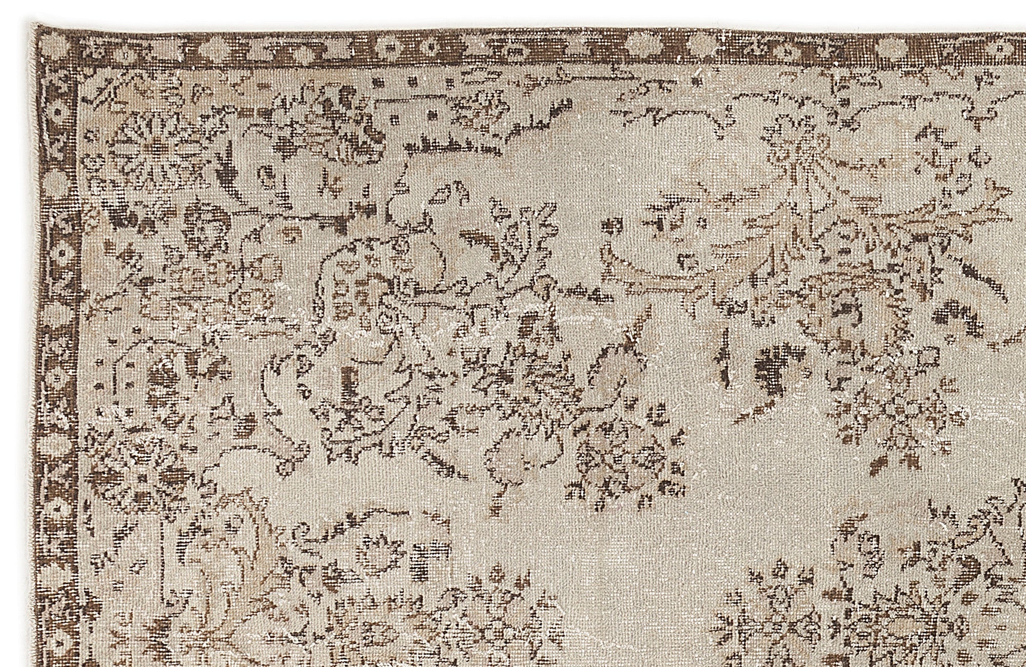 Atina 7641 Beige Vintage Wool Handmade Area Rug 5'9" x 9'7"