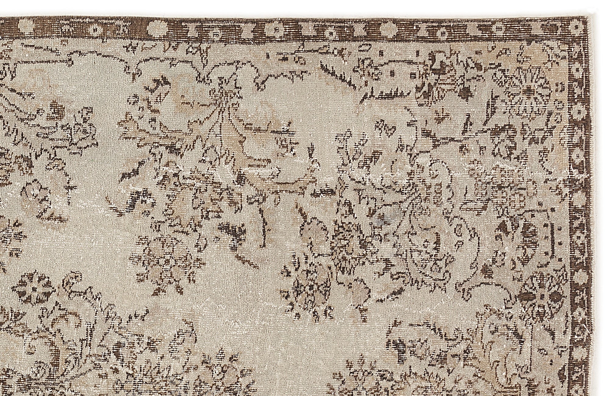 Atina 7641 Beige Vintage Wool Handmade Area Rug 5'9" x 9'7"