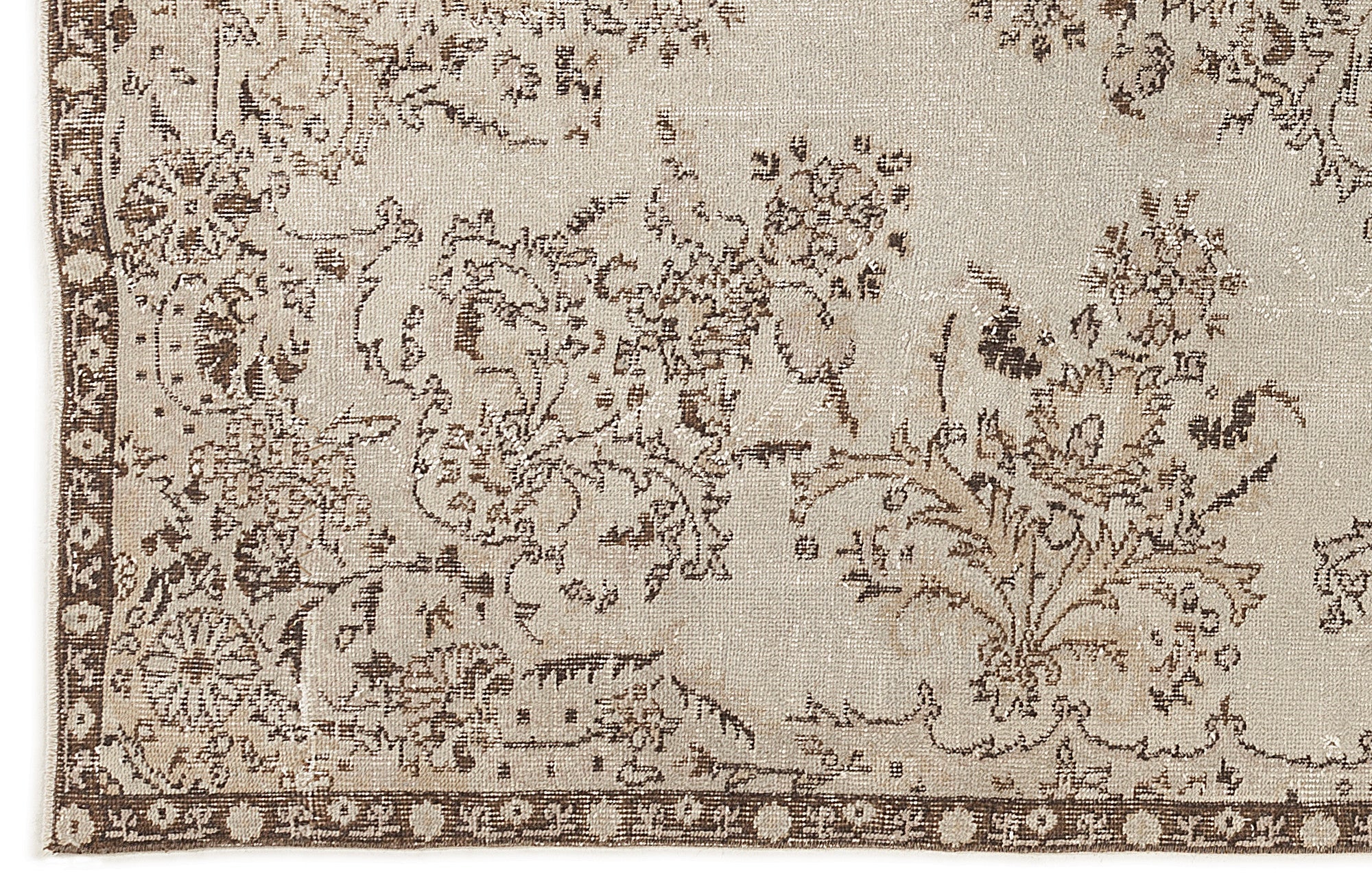 Atina 7641 Beige Vintage Wool Handmade Area Rug 5'9" x 9'7"