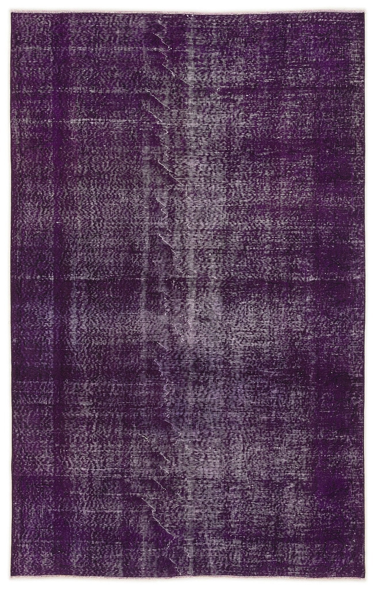Atina 7650 Purple Vintage Wool Handmade Area Rug 5'3" x 8'4"