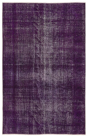 Atina 7650 Purple Vintage Wool Handmade Area Rug 5'3" x 8'4"