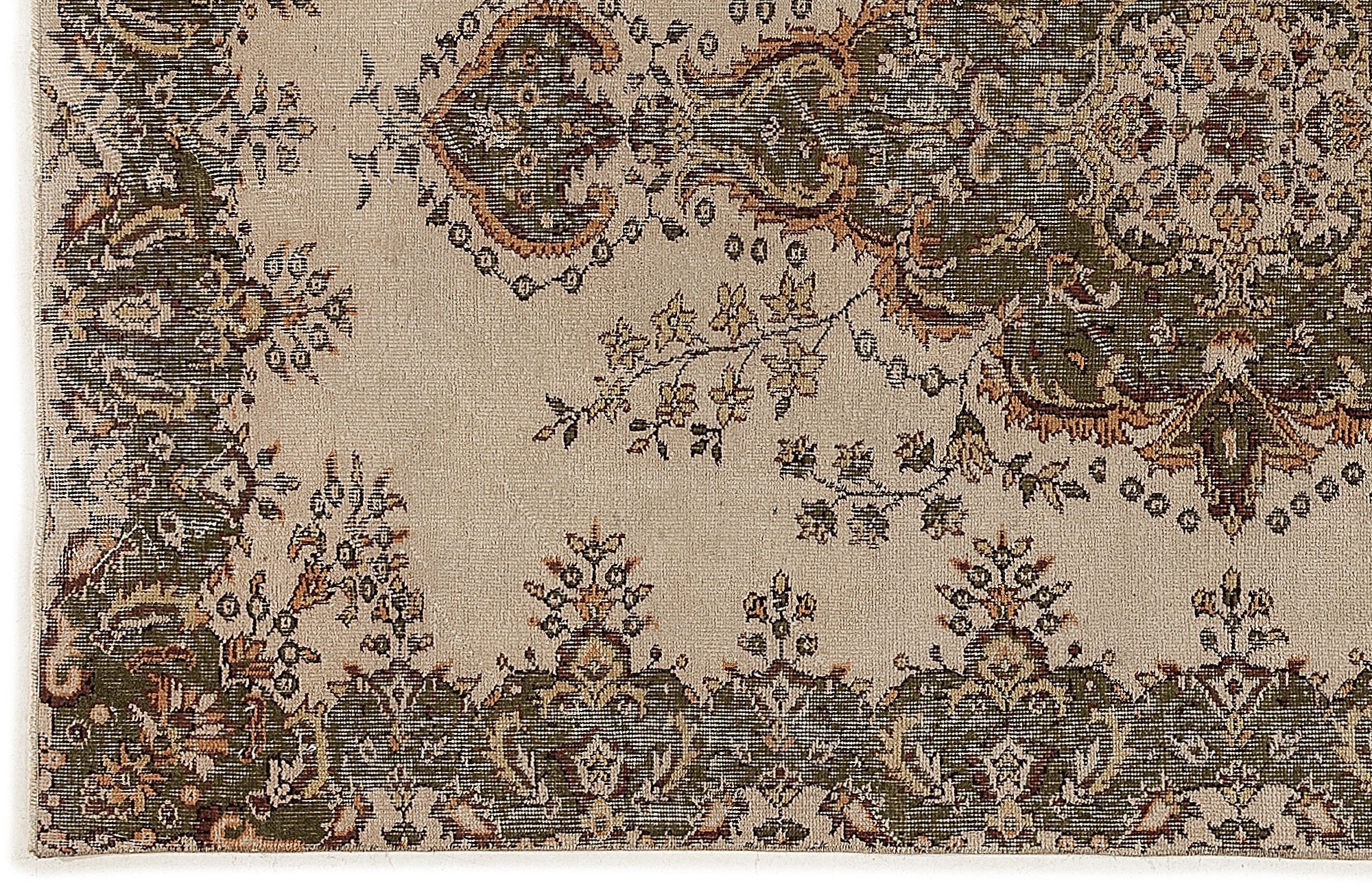 Atina 7724 Beige Vintage Wool Handmade Area Rug 5'2" x 8'6"