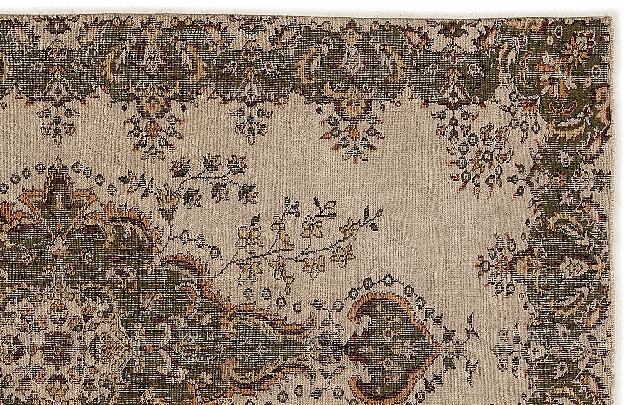 Atina 7724 Beige Vintage Wool Handmade Area Rug 5'2" x 8'6"