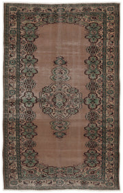 Atina 7769 Beige Vintage Wool Handmade Area Rug 5'9" x 9'2"