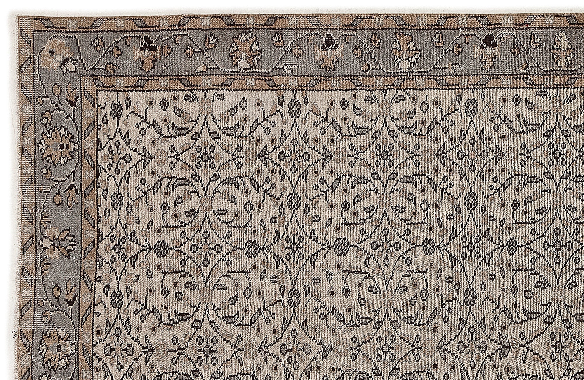 Atina 7783 Beige Vintage Wool Handmade Area Rug 5'8" x 10'0"