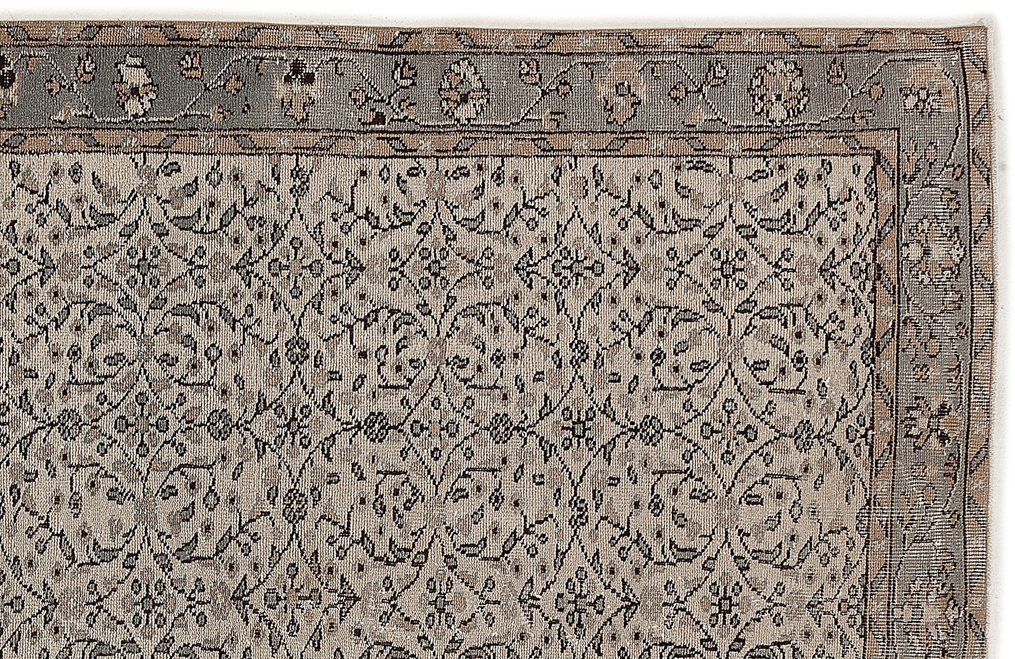 Atina 7783 Beige Vintage Wool Handmade Area Rug 5'8" x 10'0"