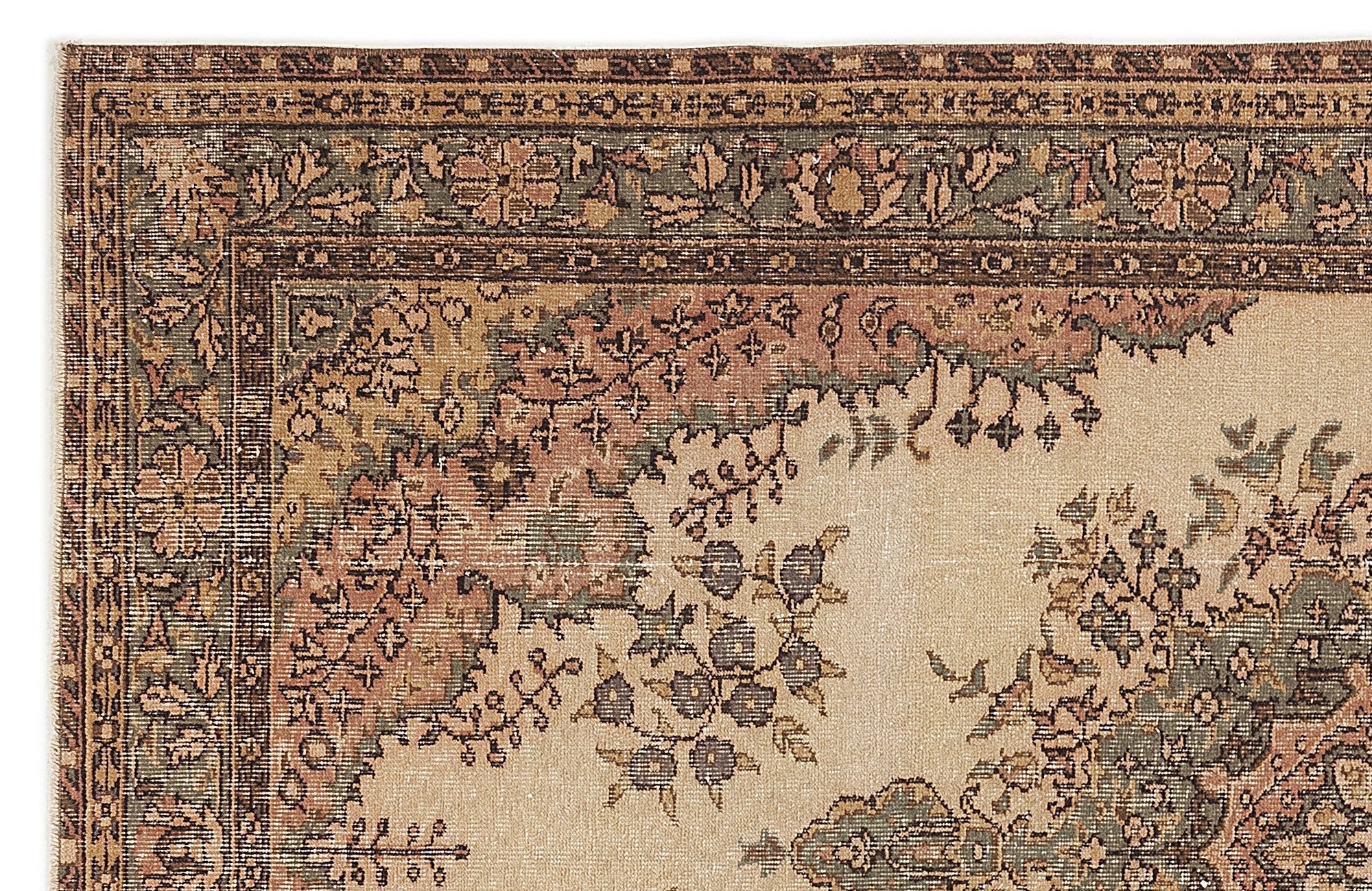 Atina 7819 Brown Vintage Wool Handmade Area Rug 5'6" x 9'2"