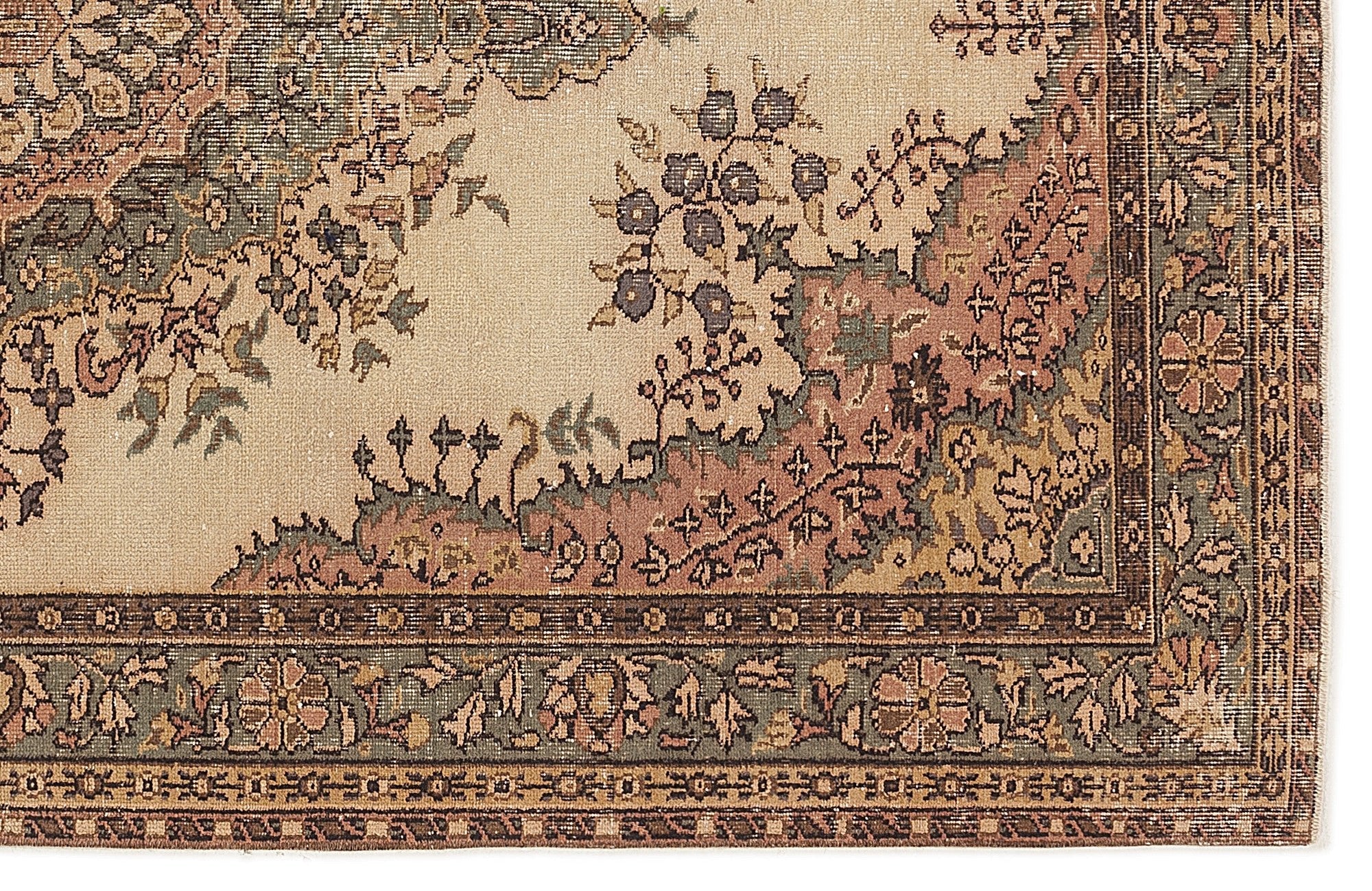 Atina 7819 Brown Vintage Wool Handmade Area Rug 5'6" x 9'2"