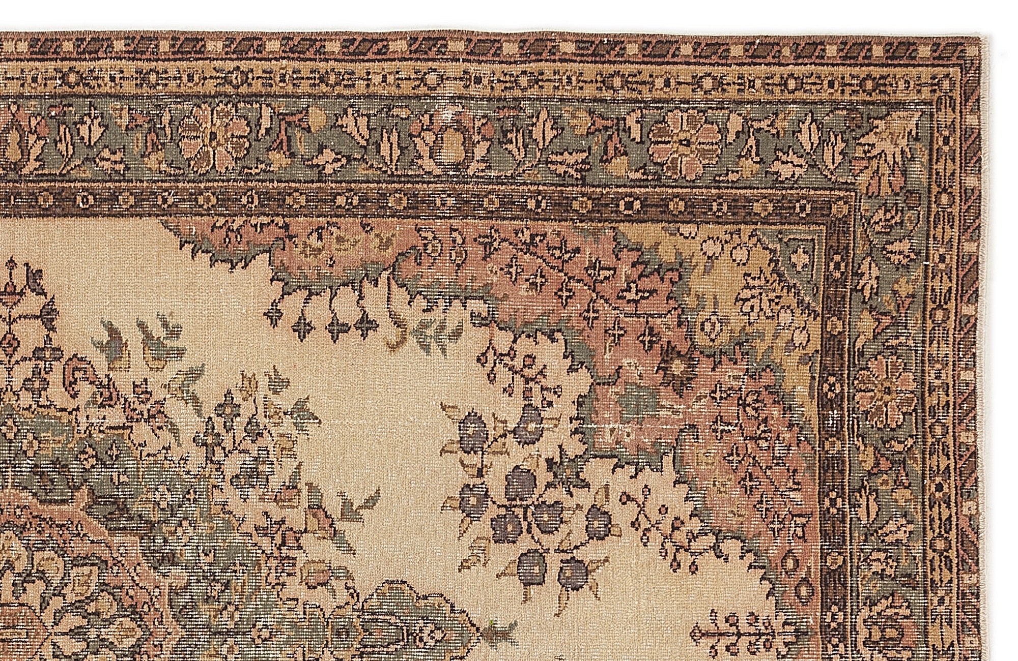 Atina 7819 Brown Vintage Wool Handmade Area Rug 5'6" x 9'2"