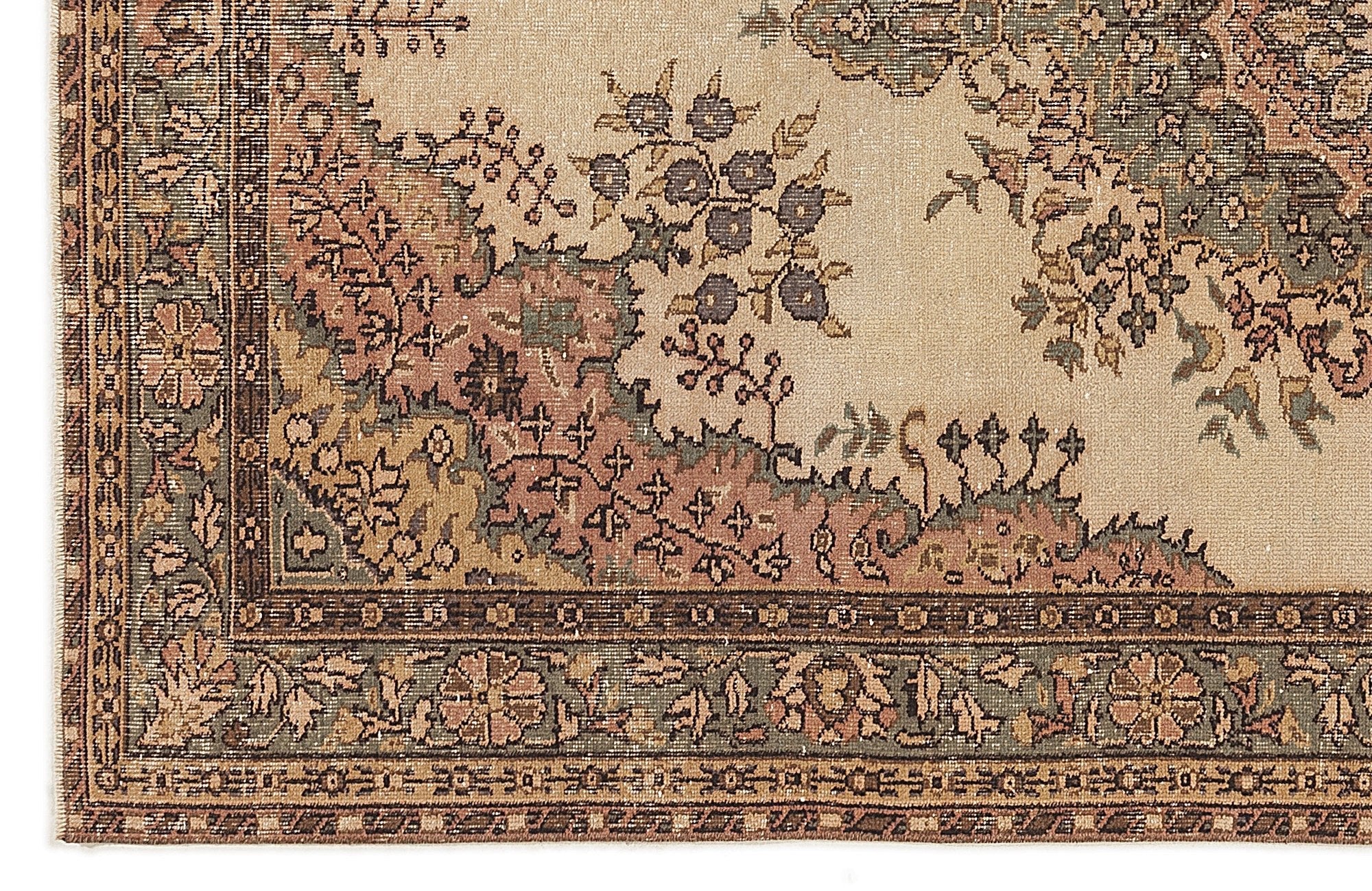 Atina 7819 Brown Vintage Wool Handmade Area Rug 5'6" x 9'2"