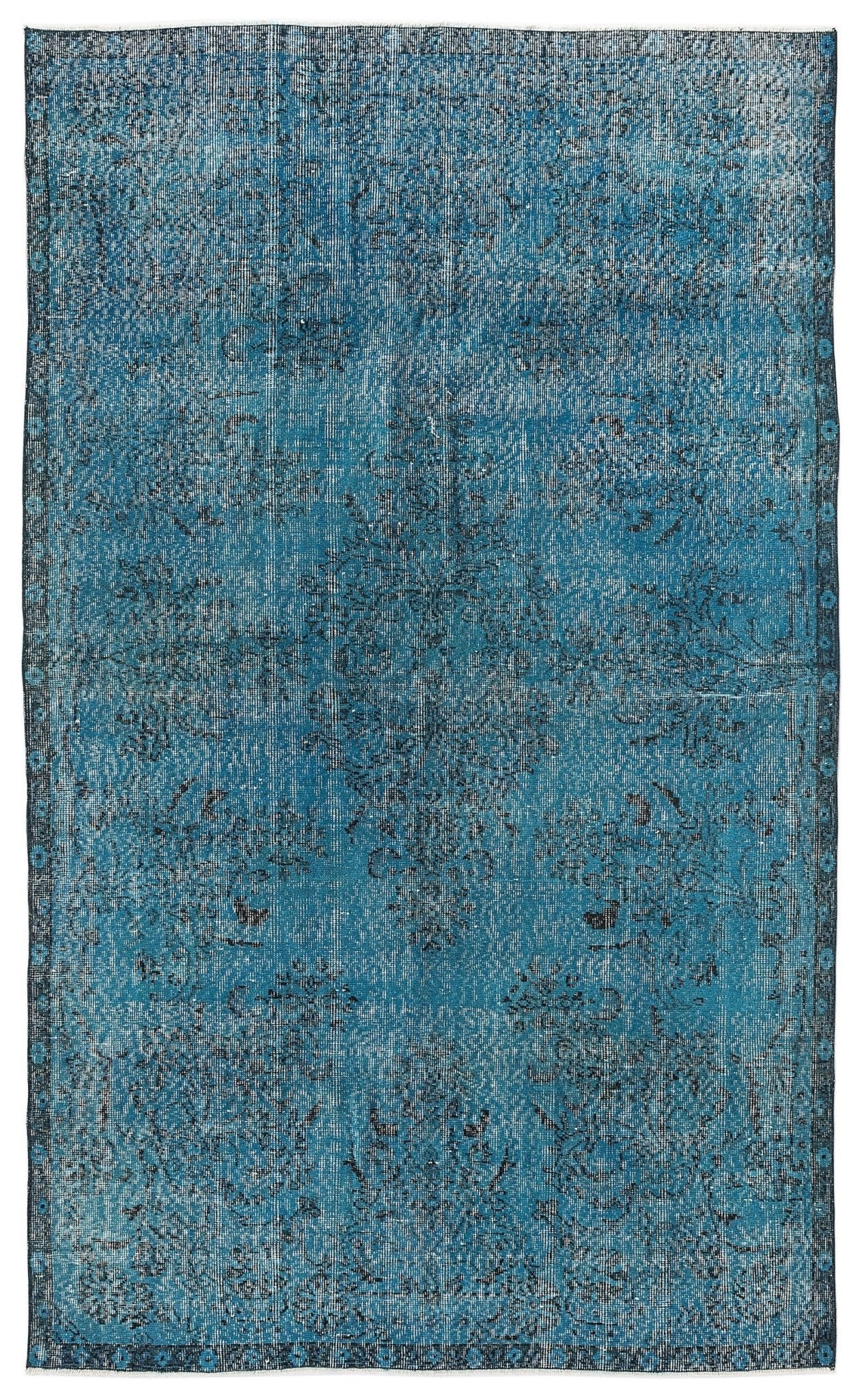 Atina 8033 Turquoise Vintage Wool Handmade Area Rug 5'11" x 9'10"