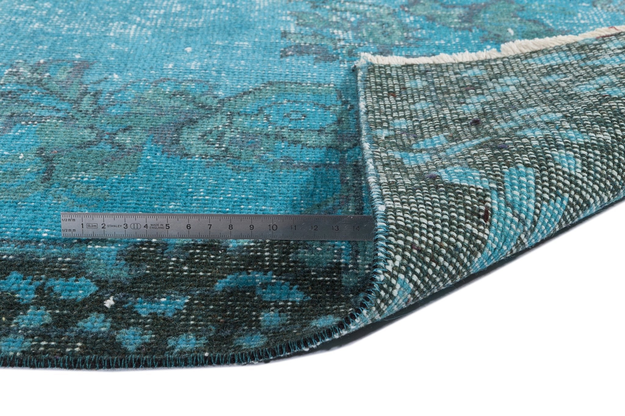 Atina 8034 Turquoise Vintage Wool Handmade Area Rug 3'9" x 6'11"