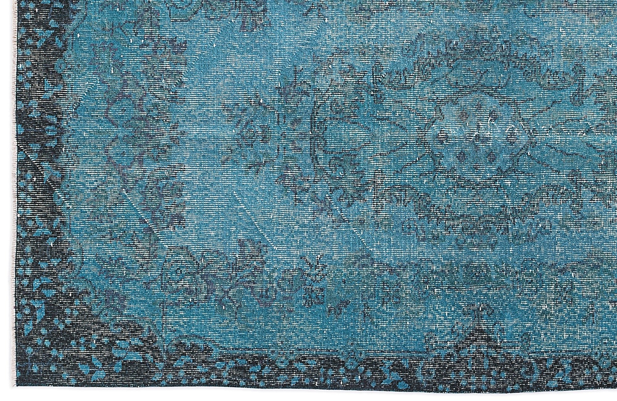 Atina 8034 Turquoise Vintage Wool Handmade Area Rug 3'9" x 6'11"