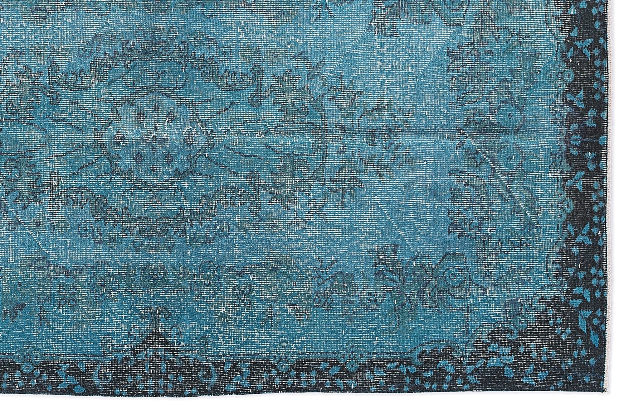 Atina 8034 Turquoise Vintage Wool Handmade Area Rug 3'9" x 6'11"