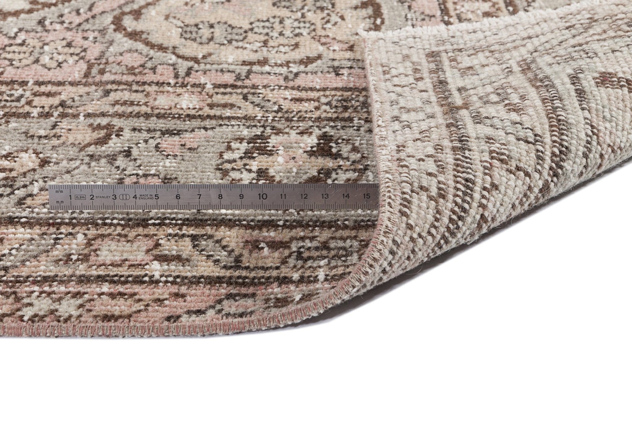Atina 8063 Beige Vintage Wool Handmade Area Rug 5'4" x 8'11"