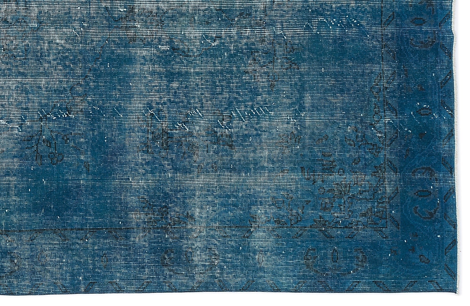 Atina 8180 Turquoise Vintage Wool Handmade Area Rug 5'7" x 9'4"