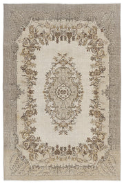 Atina 8291 Beige Vintage Wool Handmade Area Rug 6'4" x 9'6"