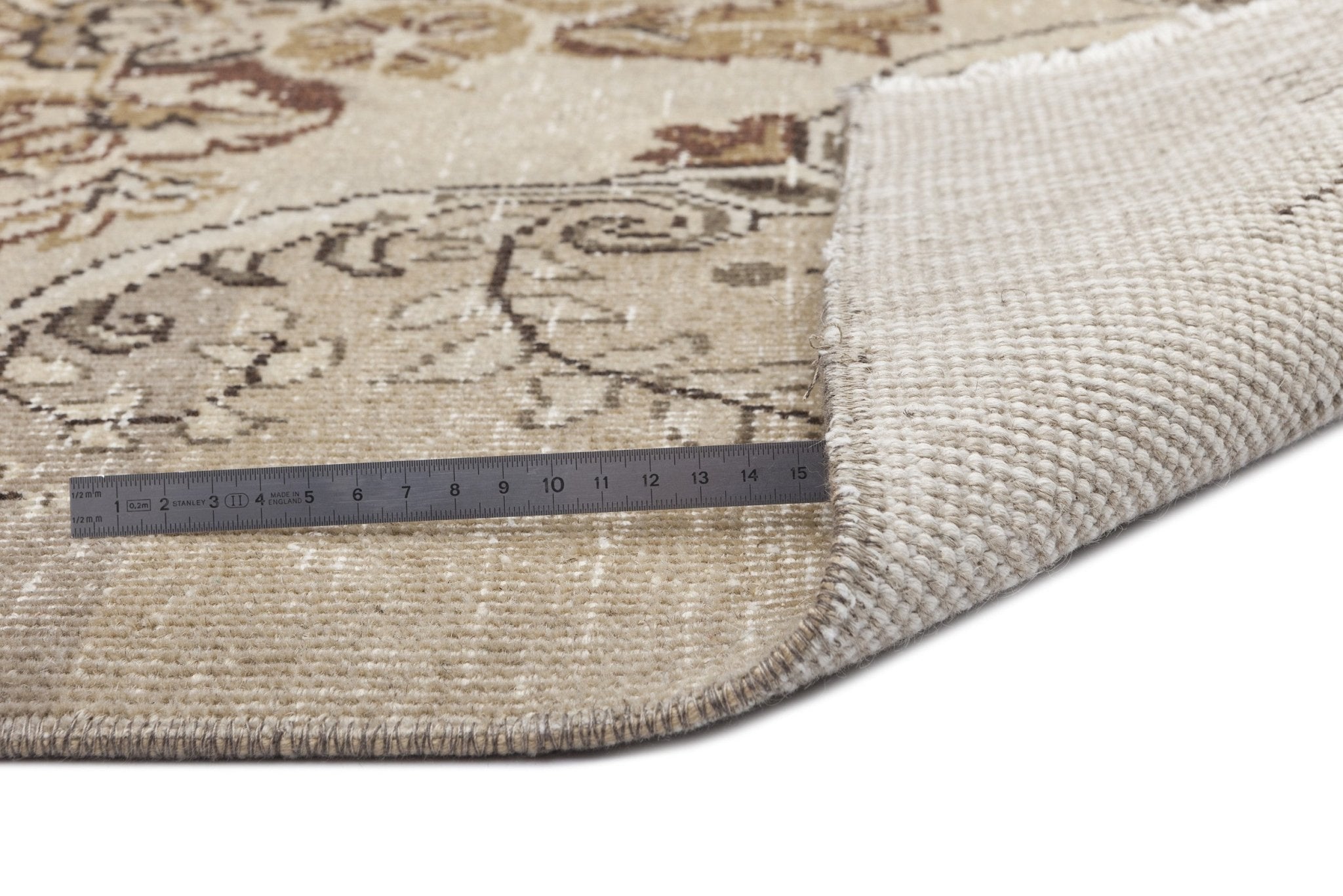 Atina 8291 Beige Vintage Wool Handmade Area Rug 6'4" x 9'6"