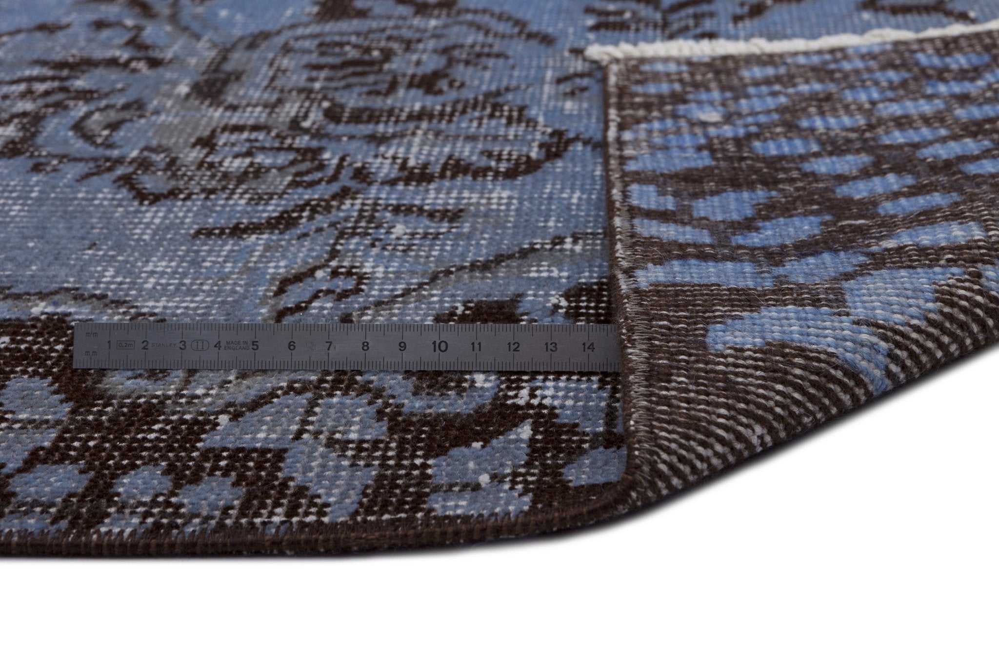 Atina 8323 Blue Vintage Wool Handmade Area Rug 5'8" x 9'4"