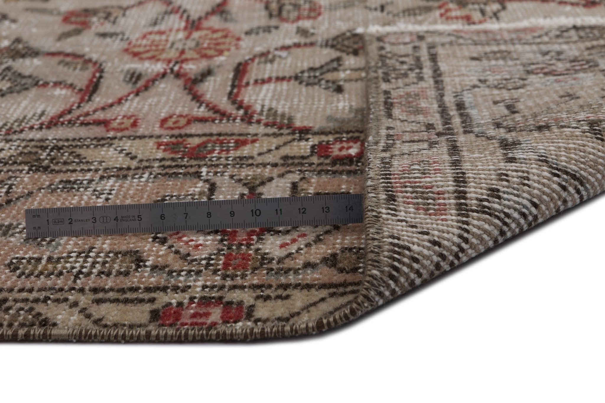 Atina 8385 Beige Vintage Wool Handmade Area Rug 5'5" x 9'5"
