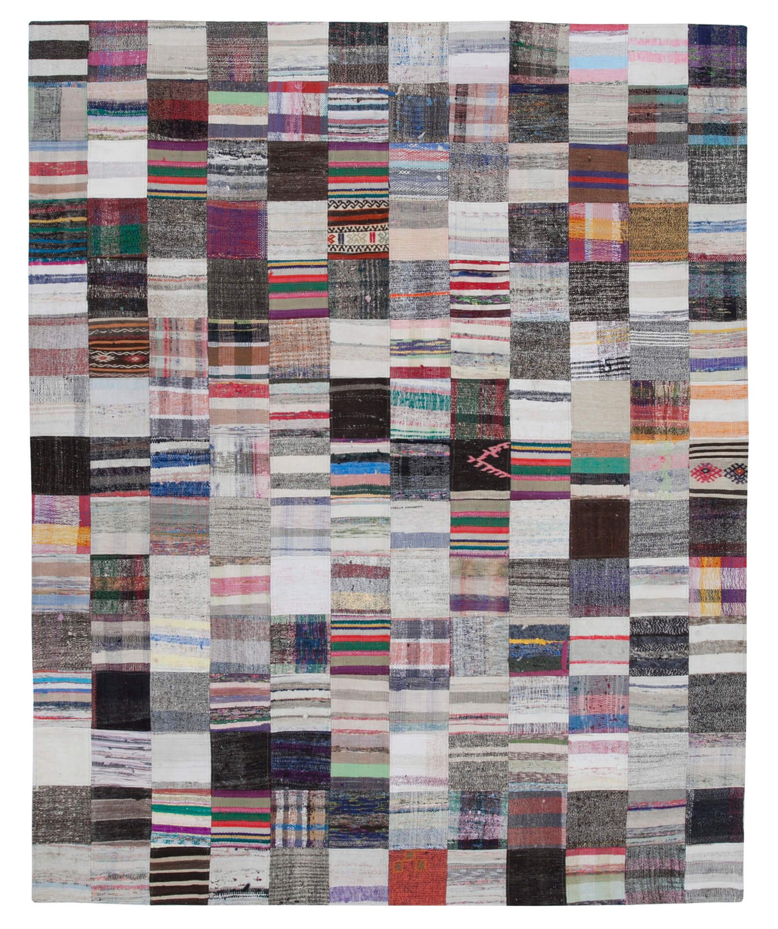 Handmade Patchwork Rug - Kirk Yama Grey Cotton Wool Area Rug 7'11'' x 9'10''