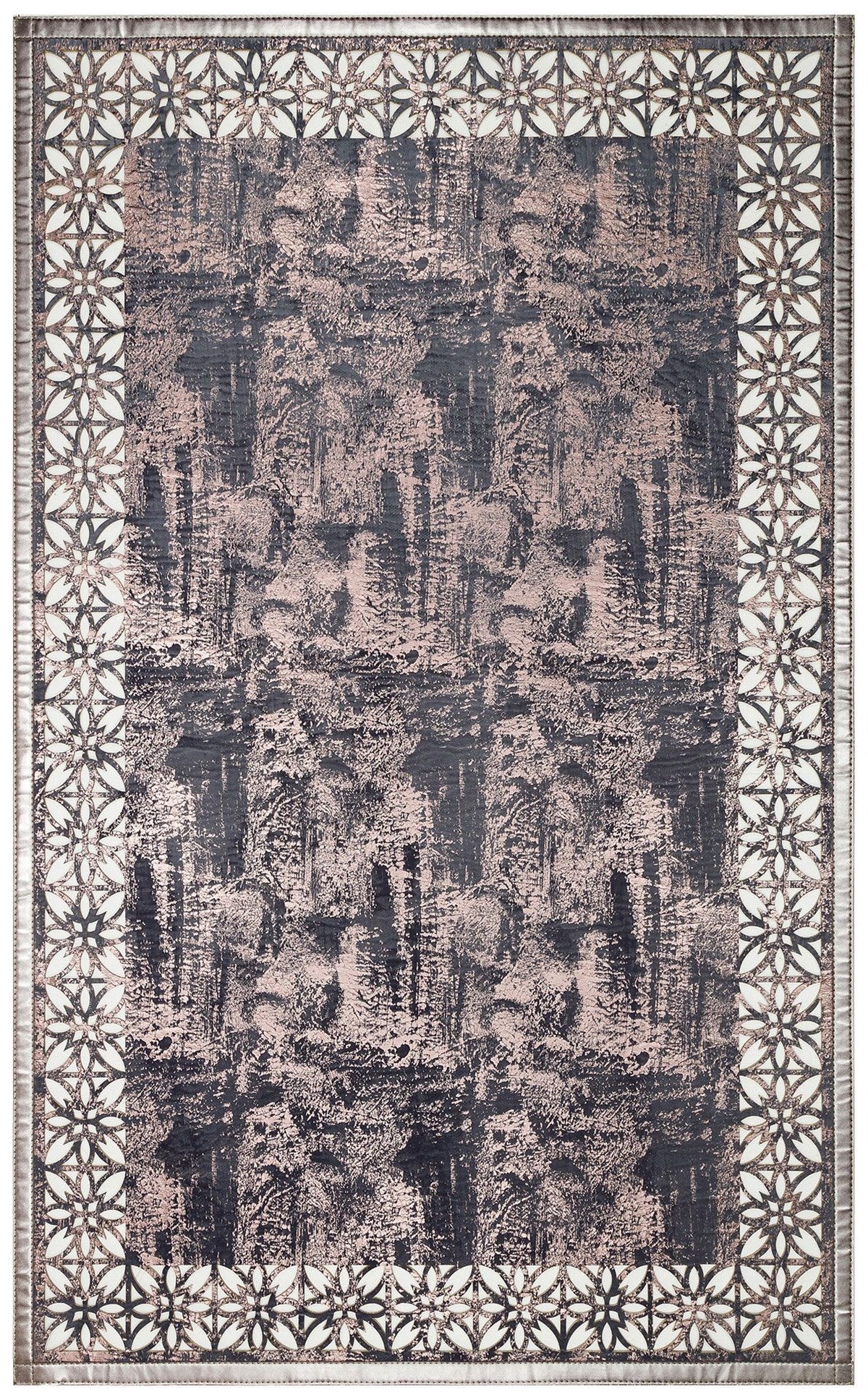 Modern Leather Rug – Blue Artificial Leather Carpet | Shiny Bordered, Anti Slip