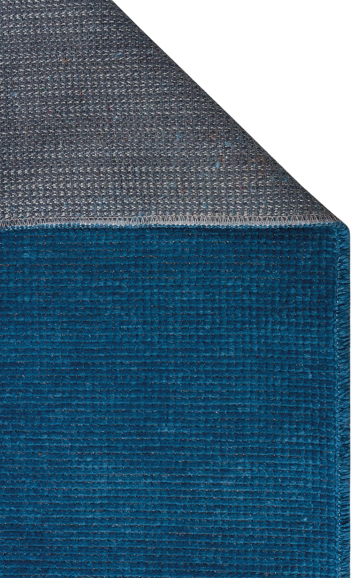 Modern Non Slip Kilim - Navy Blue Flat Weave Rug | Washable Solid Color Carpet