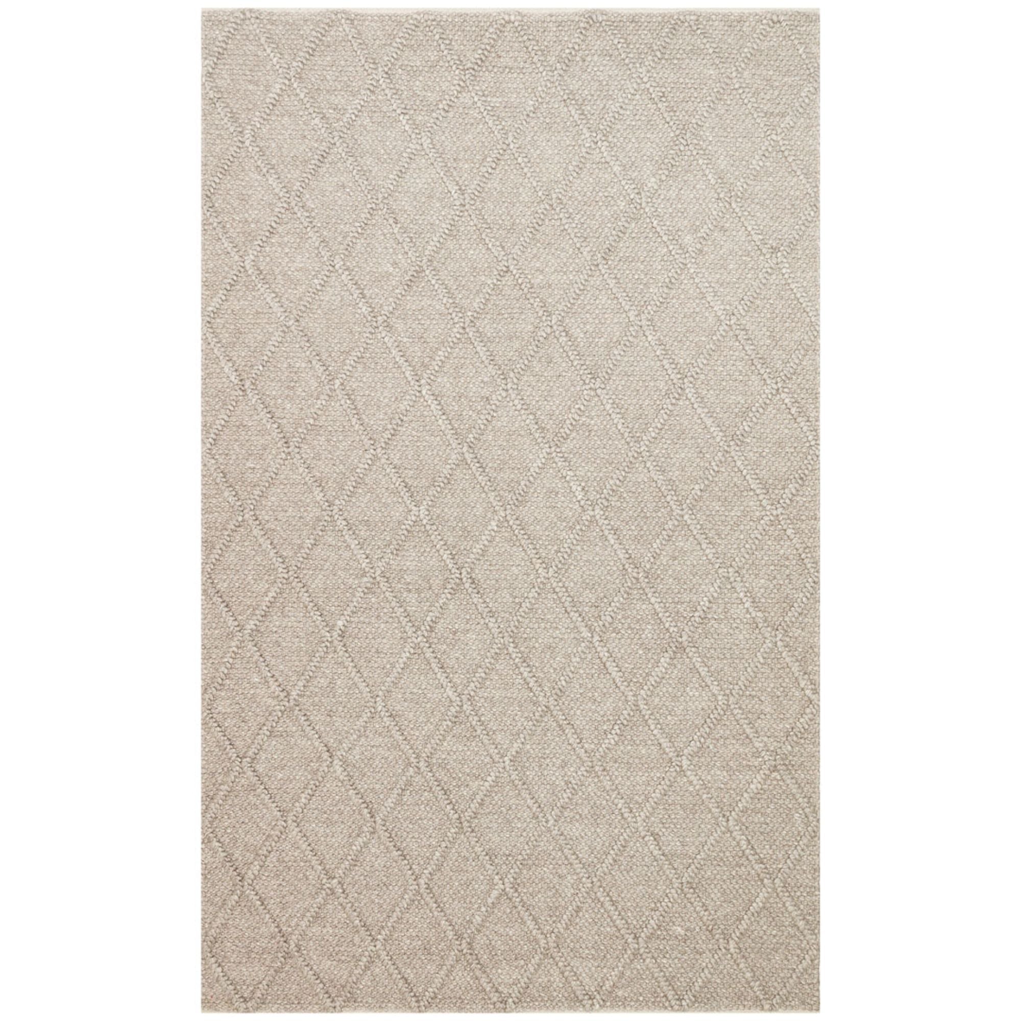 Hand-Knitted Rug – Brown Geometric Flatweave Carpet With Soft Texture