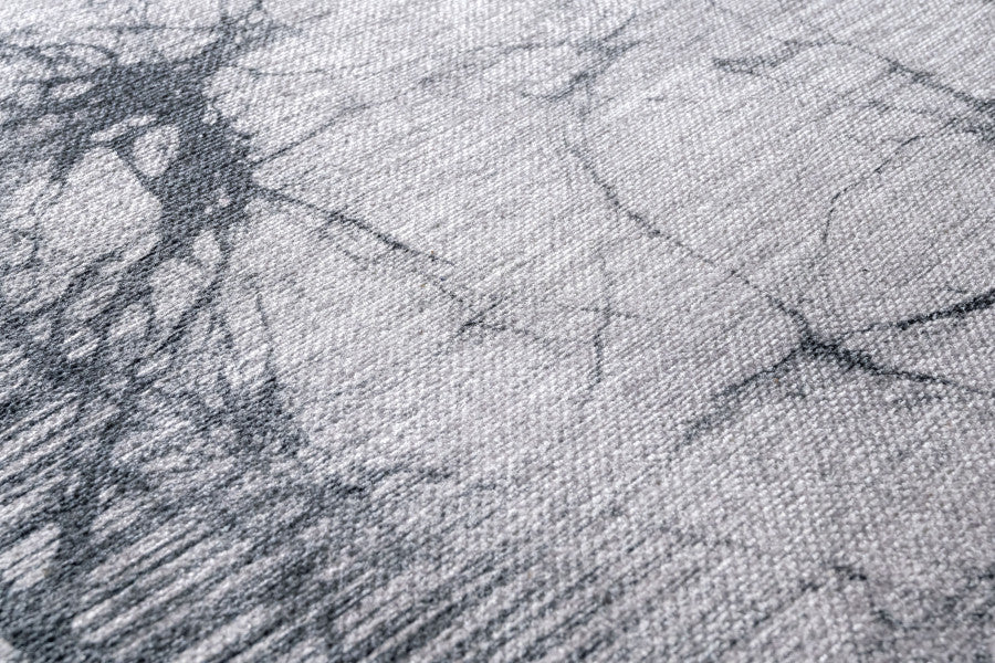 Grey Marble Area Rug - Cotton Chenille Digital Print Carpet With Non Slip Backing