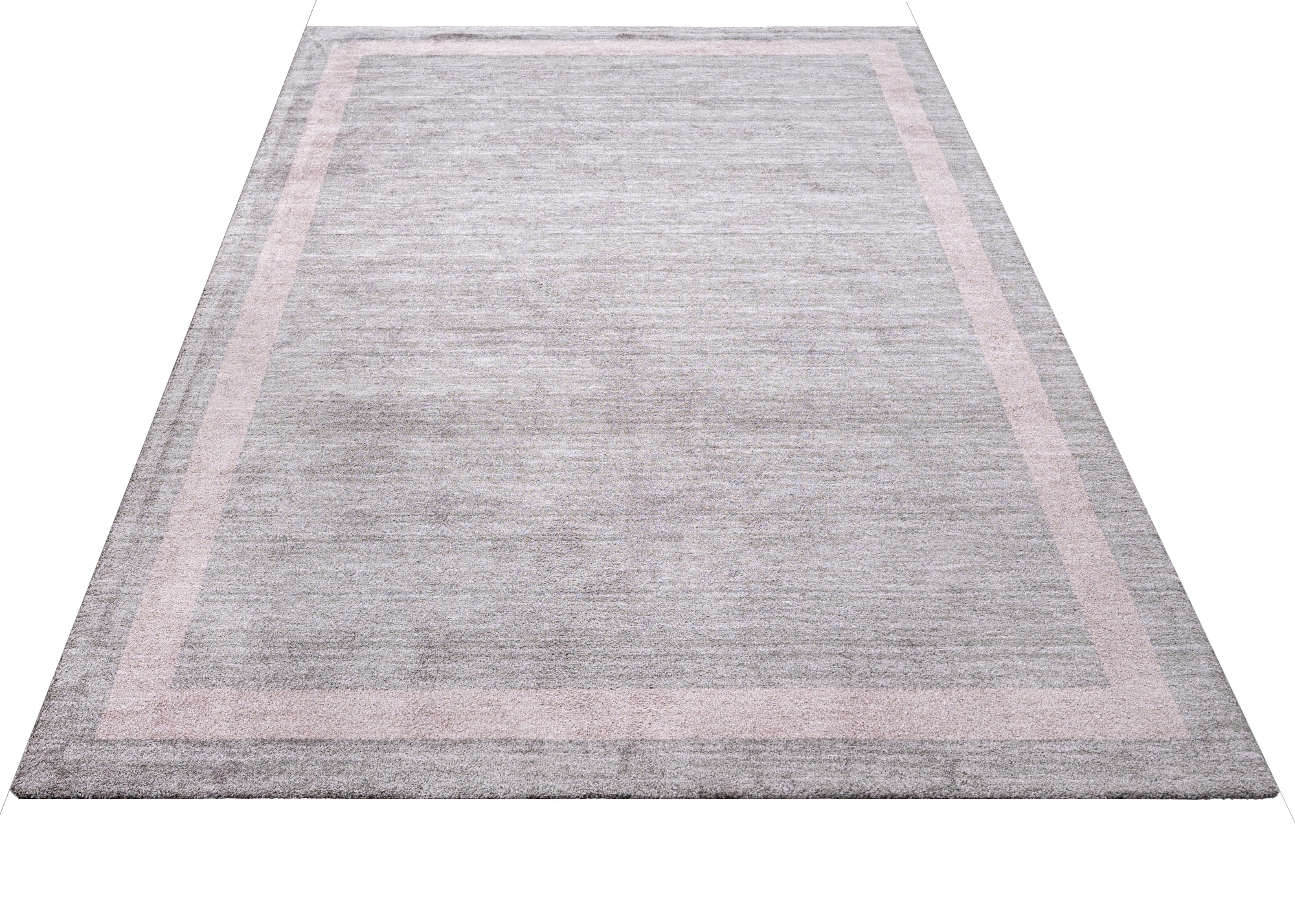 Natural Viscose Rug – Anthracite Frame Carpet With Soft Texture & Luxury Design