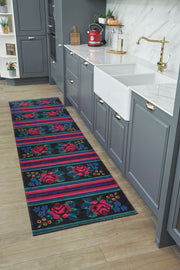 Machine Made Area Rug – Multicolor Floral Cotton Yarn Carpet for Living Room