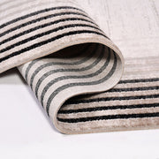 Machine Made Area Rug – Cream Frame Design Rug with Laser Cut Edges