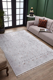 White Area Rug - Classic Digital Print Rug | Antibacterial, Non Slip Floor Mat