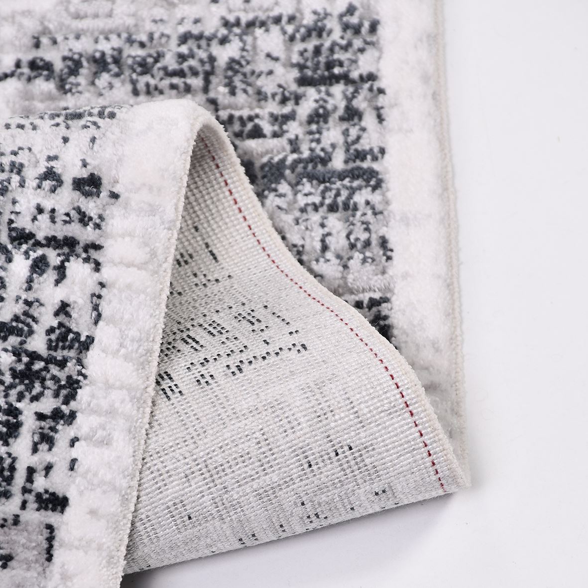 Grey Cotton Area Rug | Machine Woven Carpet – Non Slip Rug for Living Room Floors