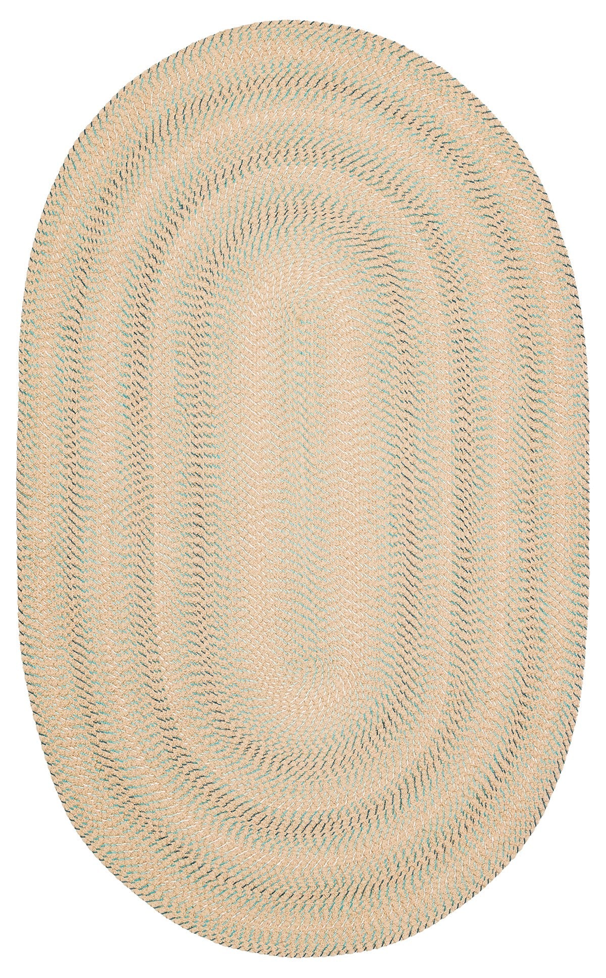 Beige Jute Rug - Striped Cotton Oval Woven Eco Friendly Floor Covering