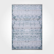 Blue Striped Area Rug – Machine Made Cotton Rug with Non Slip Base, 6mm Pile