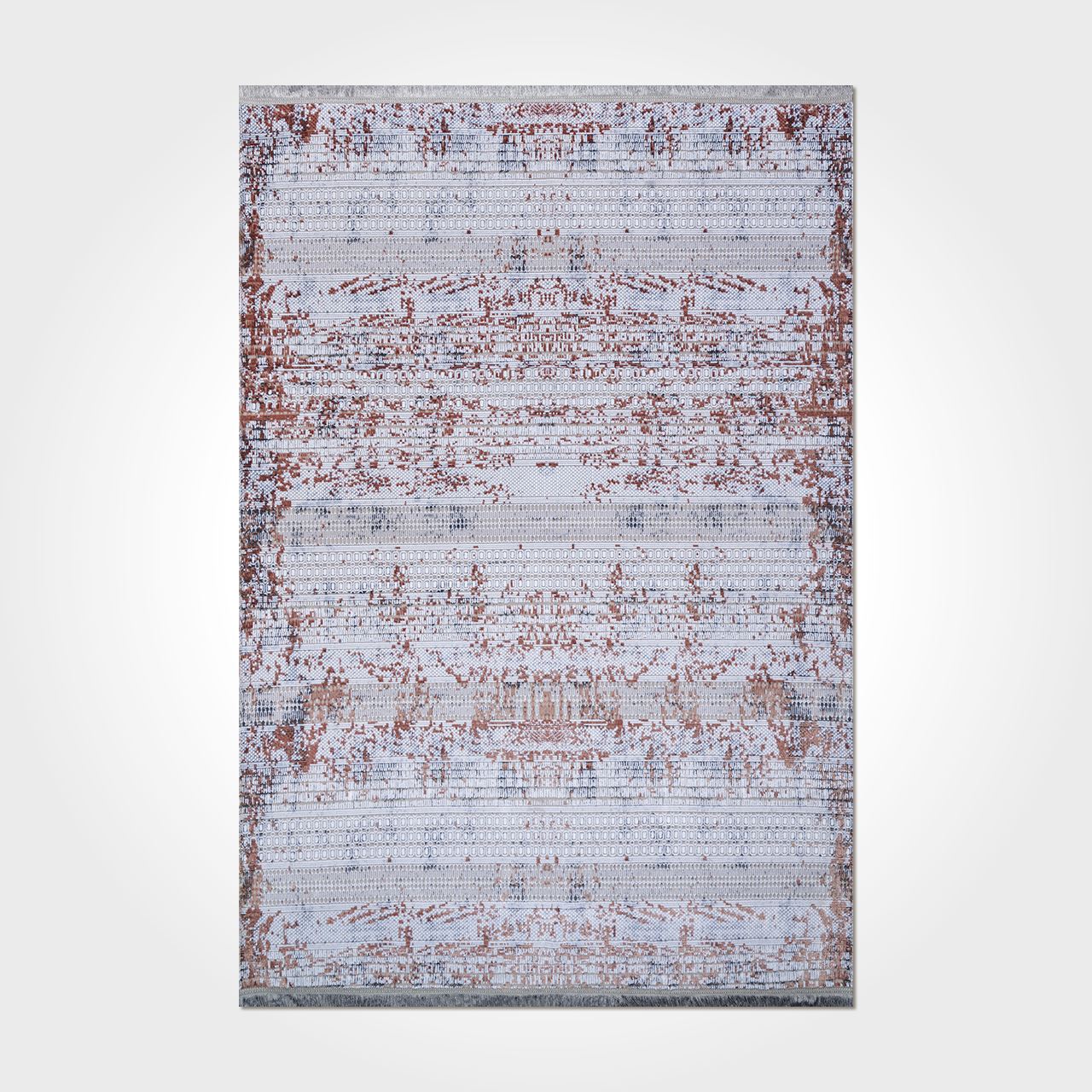 Modern Cotton Area Rug – Machine Made Grey Rug with Non Slip Floor Backing