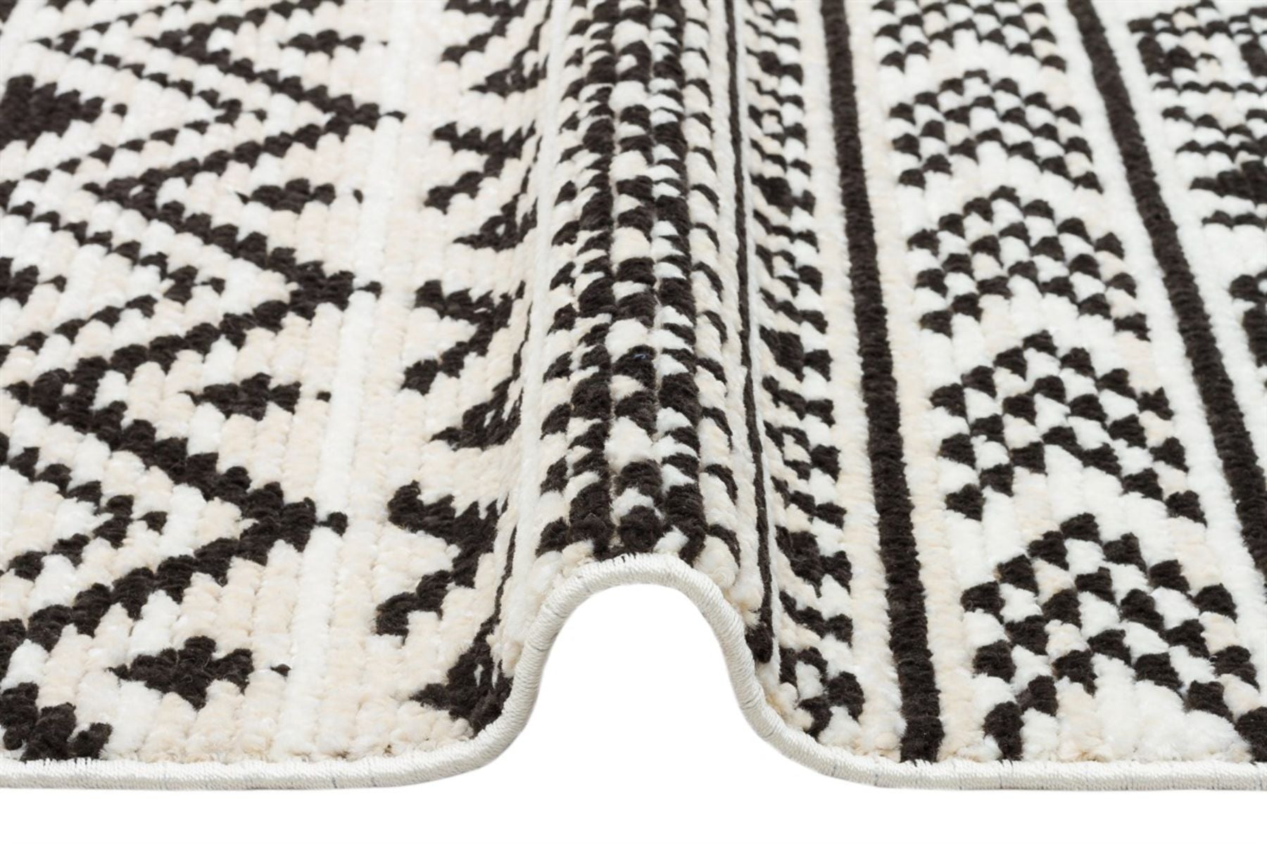 Black Wool Area Rug – Machine Made Rug with Soft Texture Carpet & Dustproof Design