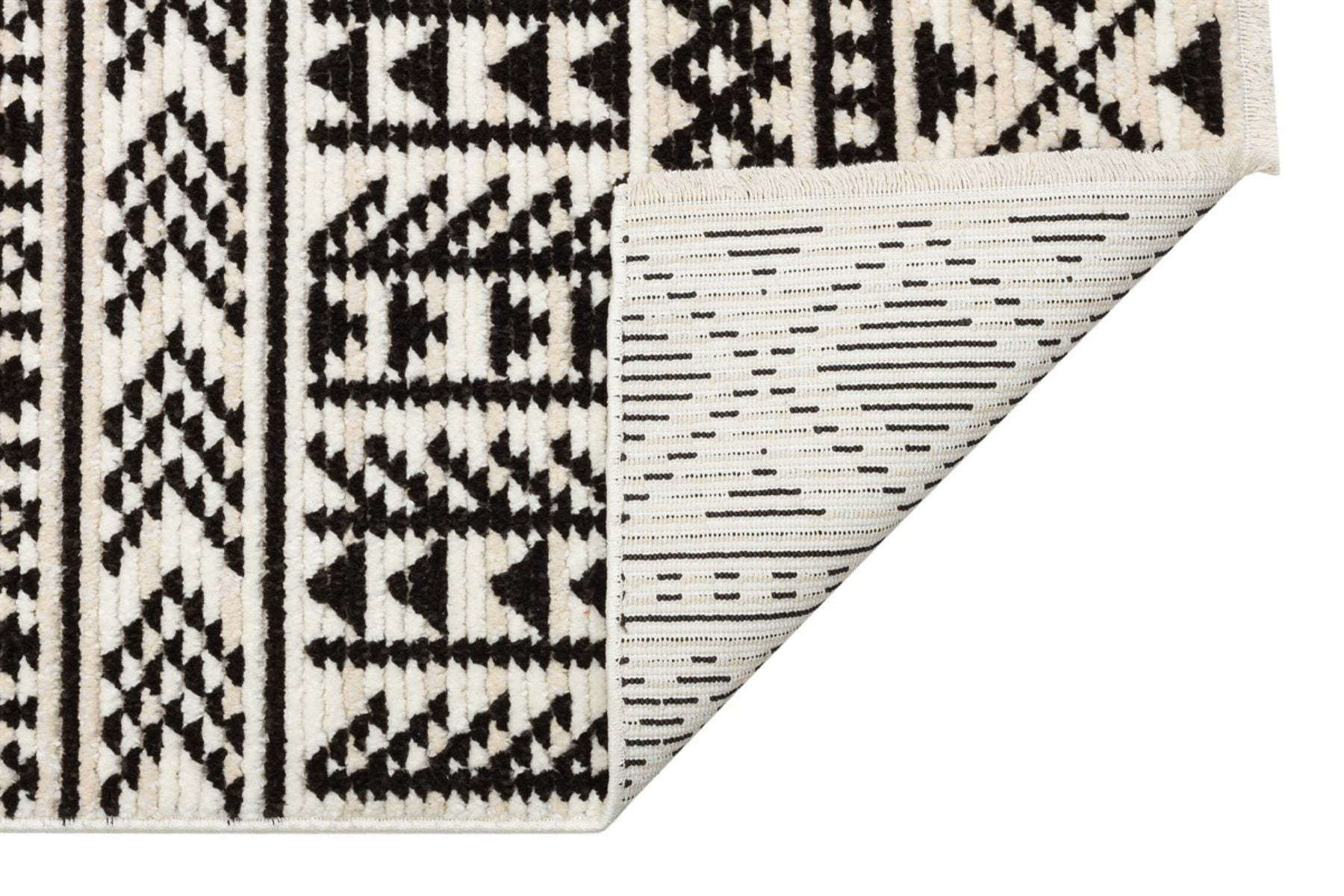 Black Wool Area Rug – Machine Made Rug with Soft Texture Carpet & Dustproof Design